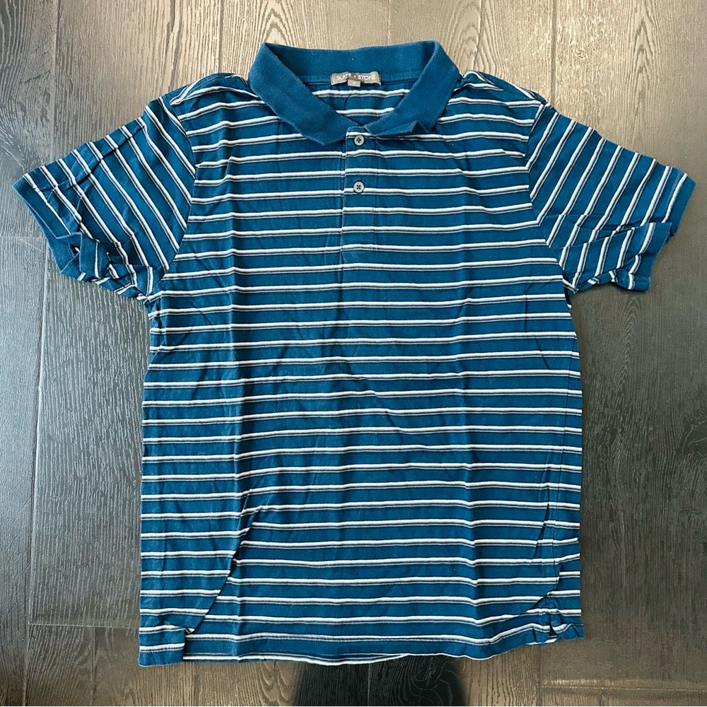 Slate & Stone Navy Striped Polo